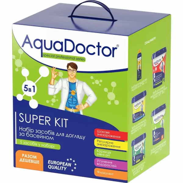 Набор химии для бассейна AquaDoctor Super Kit 5 в 1 Набор химии для бассейна AquaDoctor Super Kit 5 в 1